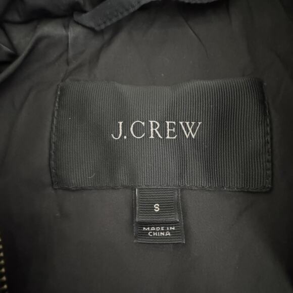 J.Crew Jacket Womens Small Black Quilted Down Puffer Stand Collar Style 97326 - Picture 4 of 10